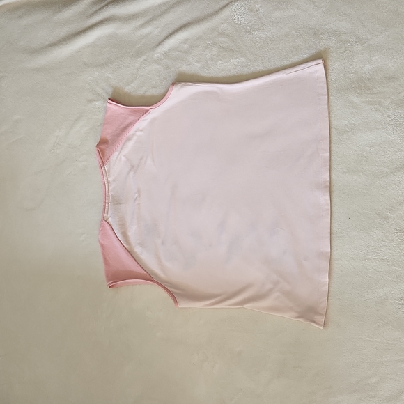 Liz Claiborne Sz L Drk Pink At Shoulders,Light Pink Body Wcascade Flowers - Picture 10 of 10